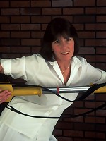 Wet mature housewife on her furry rug